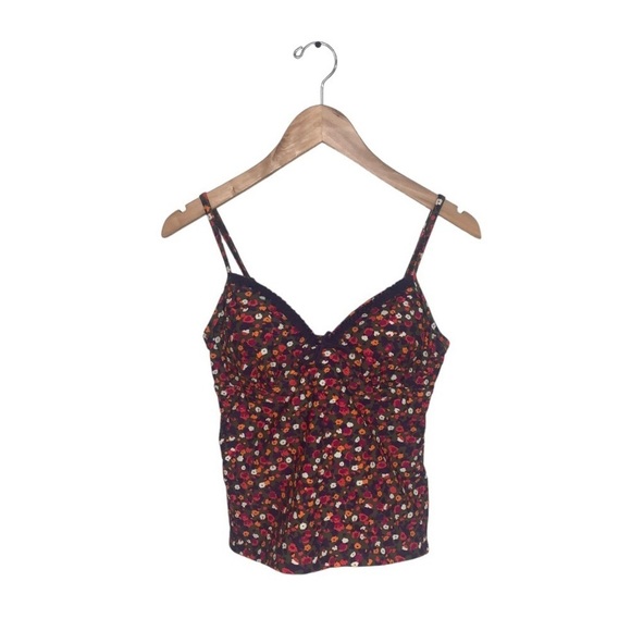 Boden Tankini Top Women’s Size 8 US Brown Multi Floral Swimwear Padded Shelf Bra - Picture 1 of 7